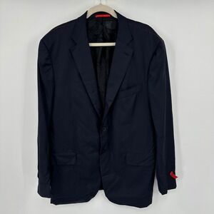 Isaia Napoli Navy Blue Two Button Blazer Sport Coat 524AFI Italy Size 58 8R Mens